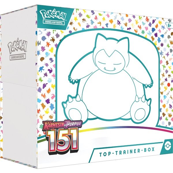 Karmesin & Purpur Pokemon 151 Top Trainer Box Relaxo - Deutsch